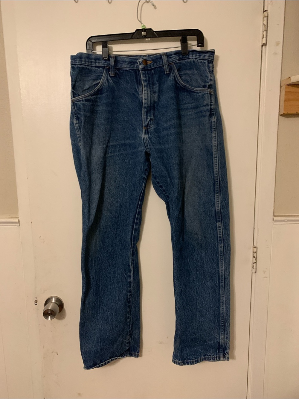 Rustler Men's Straight Jeans in Blue Denim